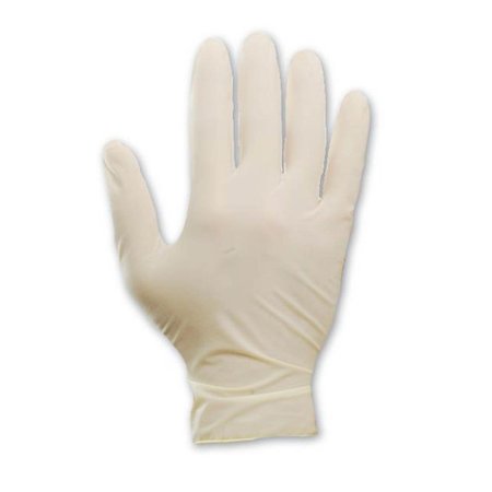 SHOWA 5005PF, Disposable Gloves, 5 mil Palm, Latex, M, 100 PK, White 5005PF-M